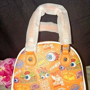 Von Dutch Orange Jax Chaos Print Bowling Bag